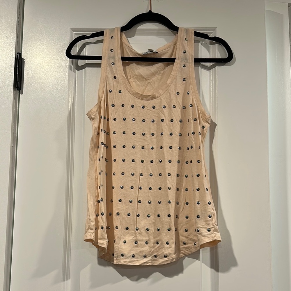 Women’s Cream Forever 21 Studded Tank Top